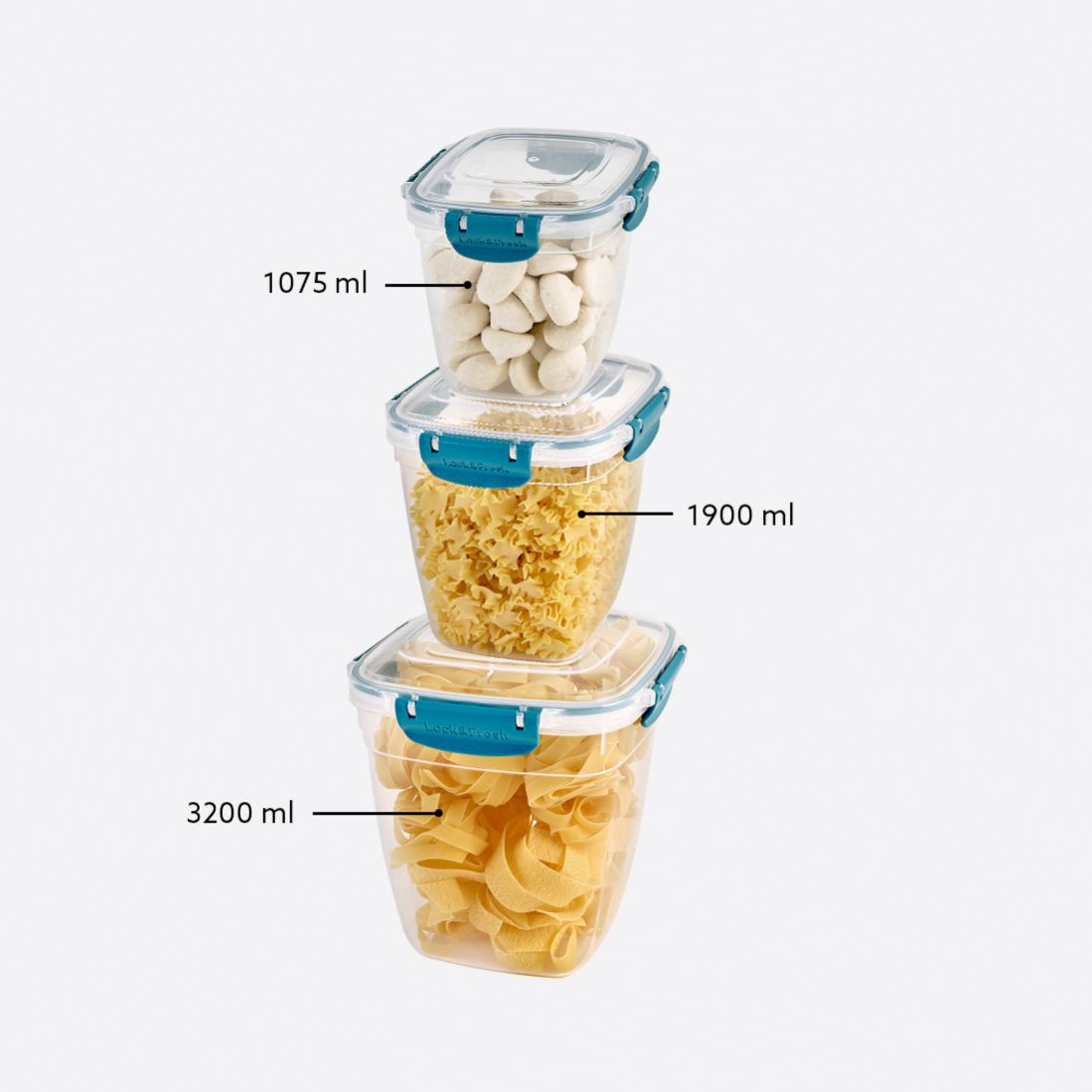 3 Pcs Master Square Set (1075-1900-3200 ml)