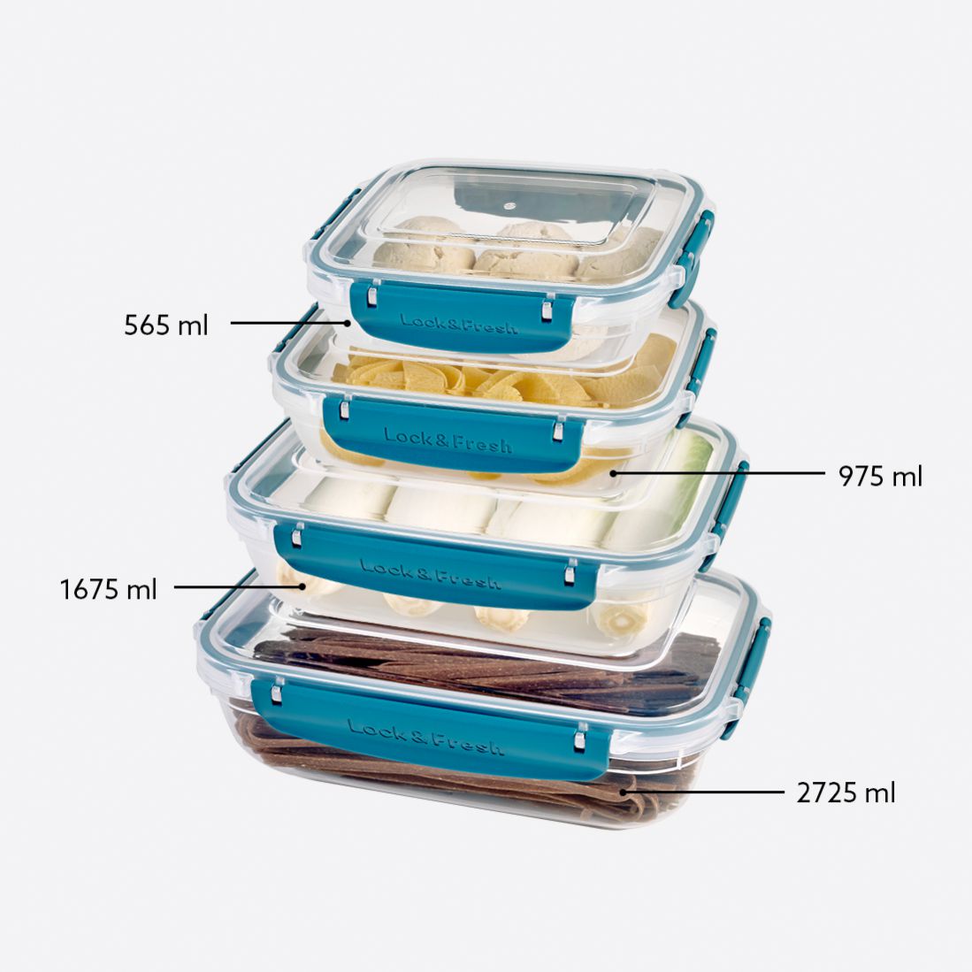 4 Pcs Master Rectangular Set (565-975-1675-2725 ml)