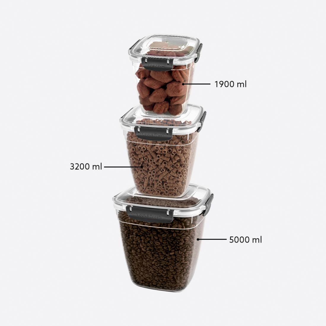 3 Pcs Master Square Set (1900-3200-5000 ml)