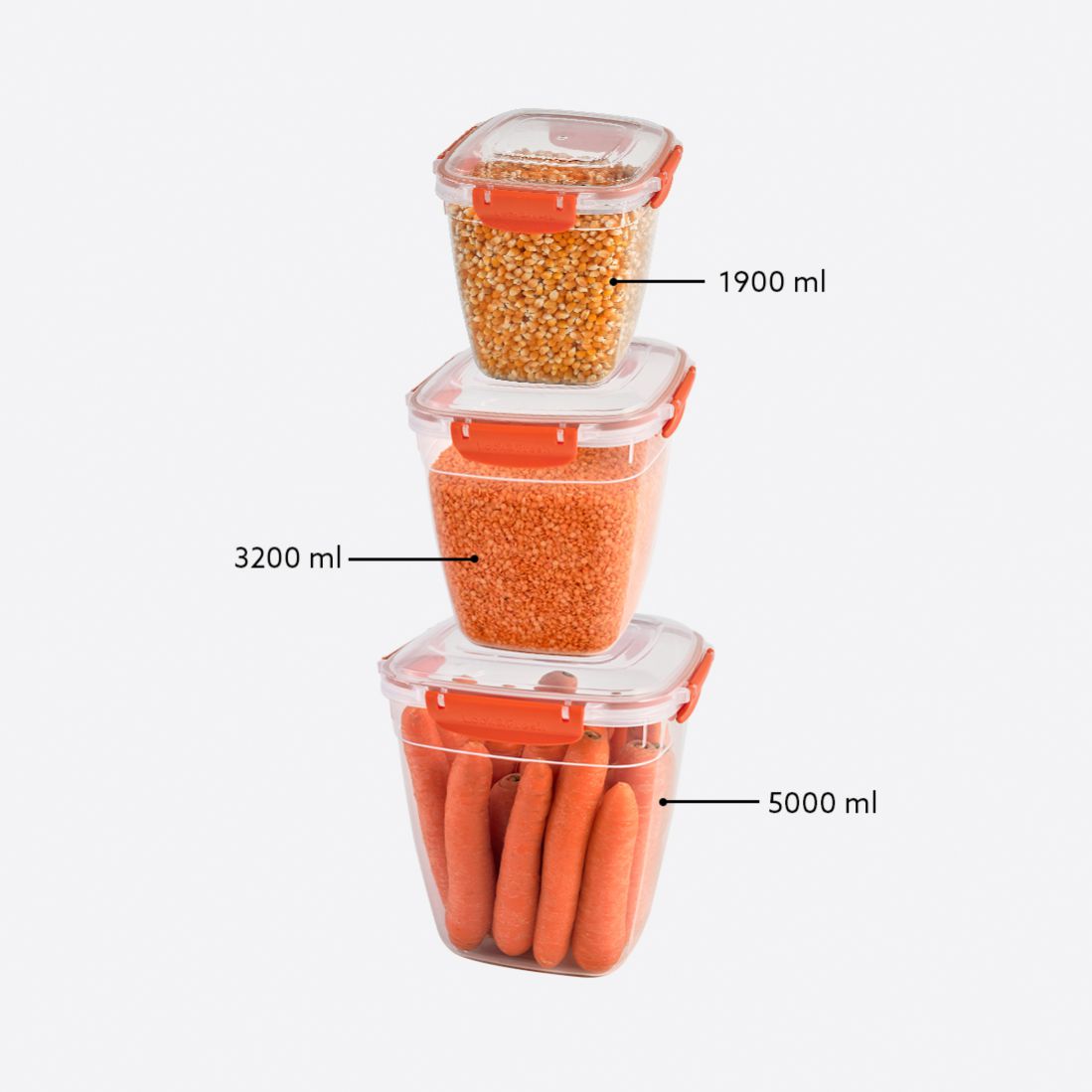 3 Pcs Master Square Set (1900-3200-5000 ml)