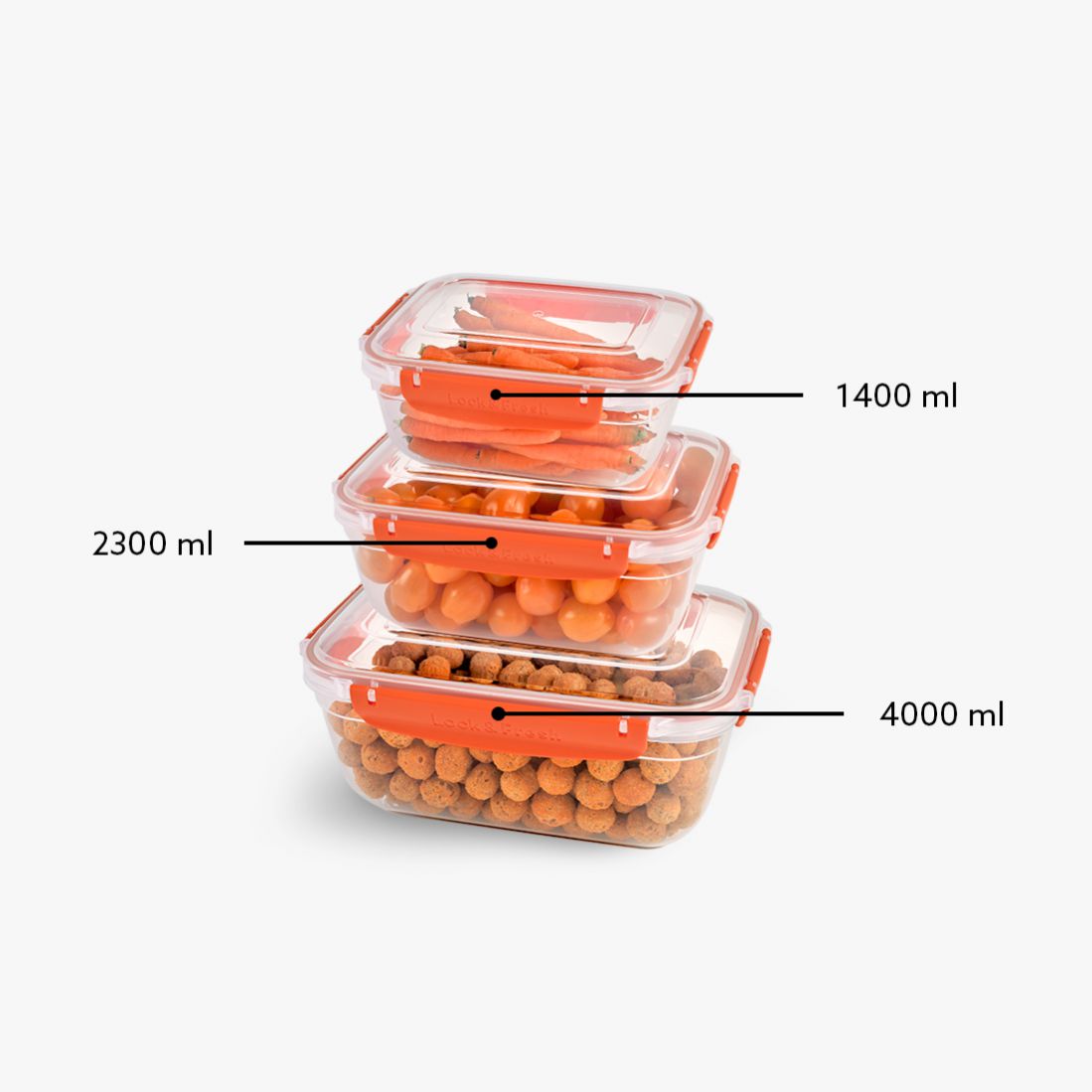 3 Pcs Master Rectangular Set (1400-2300-4000 ml)