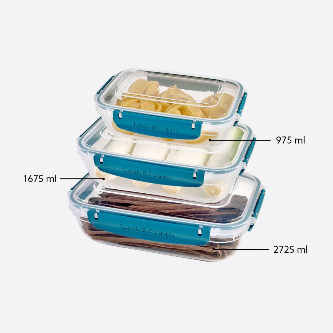 3 Pcs Master Rectangular Set (975-1675-2725 ml)