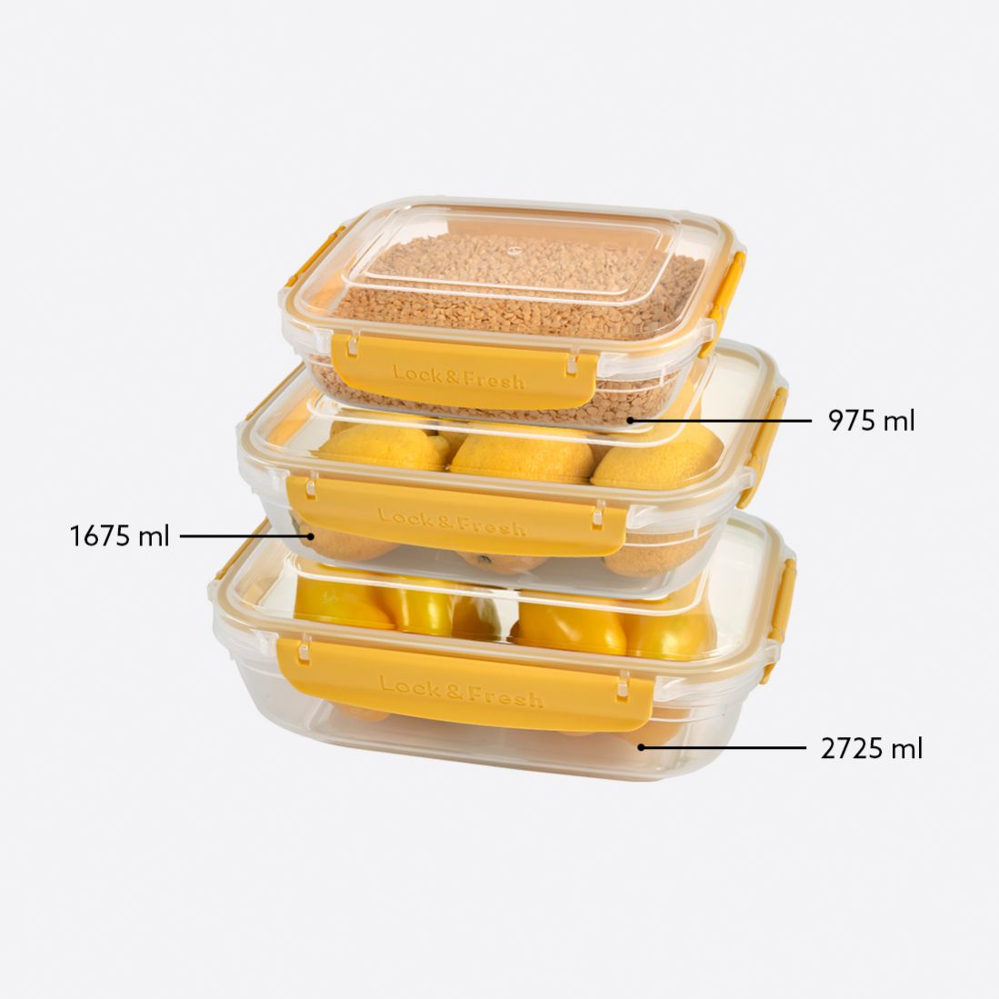 3 Pcs Master Rectangular Set (975-1675-2725 ml)