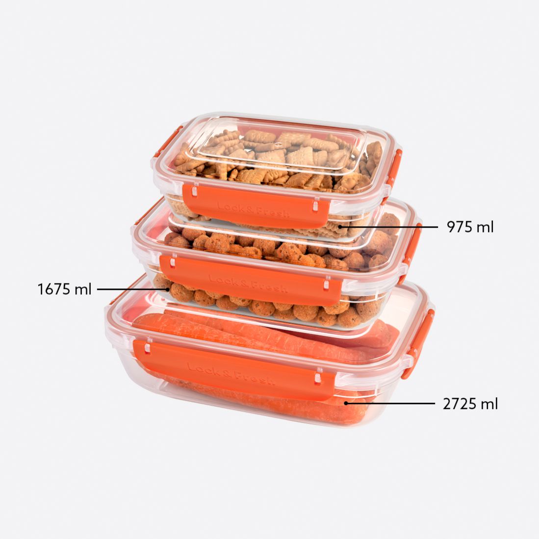 3 Pcs Master Rectangular Set (975-1675-2725 ml)