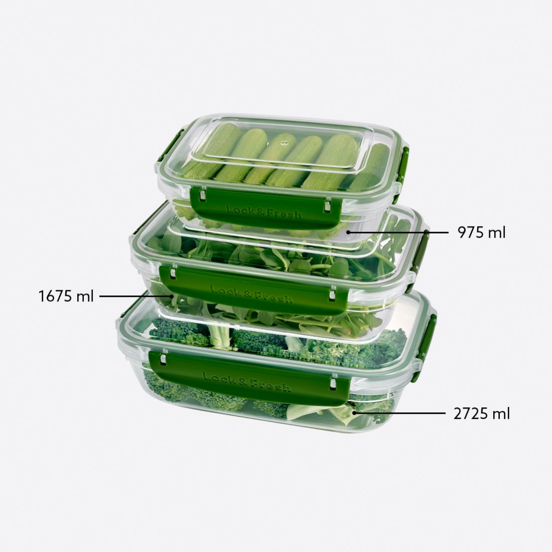 3 Pcs Master Rectangular Set (975-1675-2725 ml)