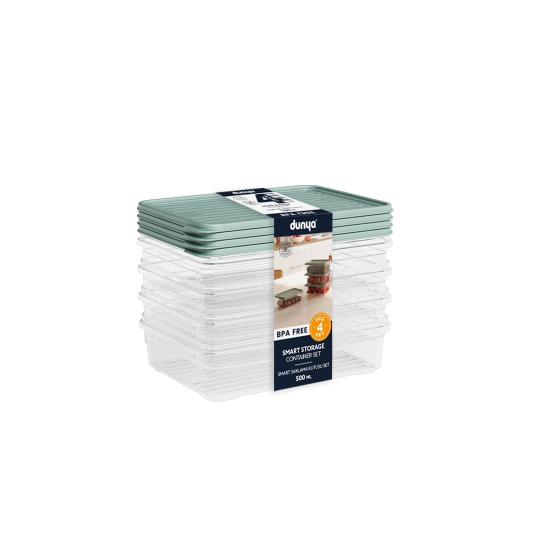 4 Pcs Smart Storage Container Set (4 x 500ml)