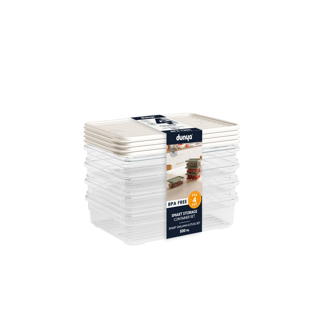 4 Pcs Smart Storage Container Set (4 x 500ml)