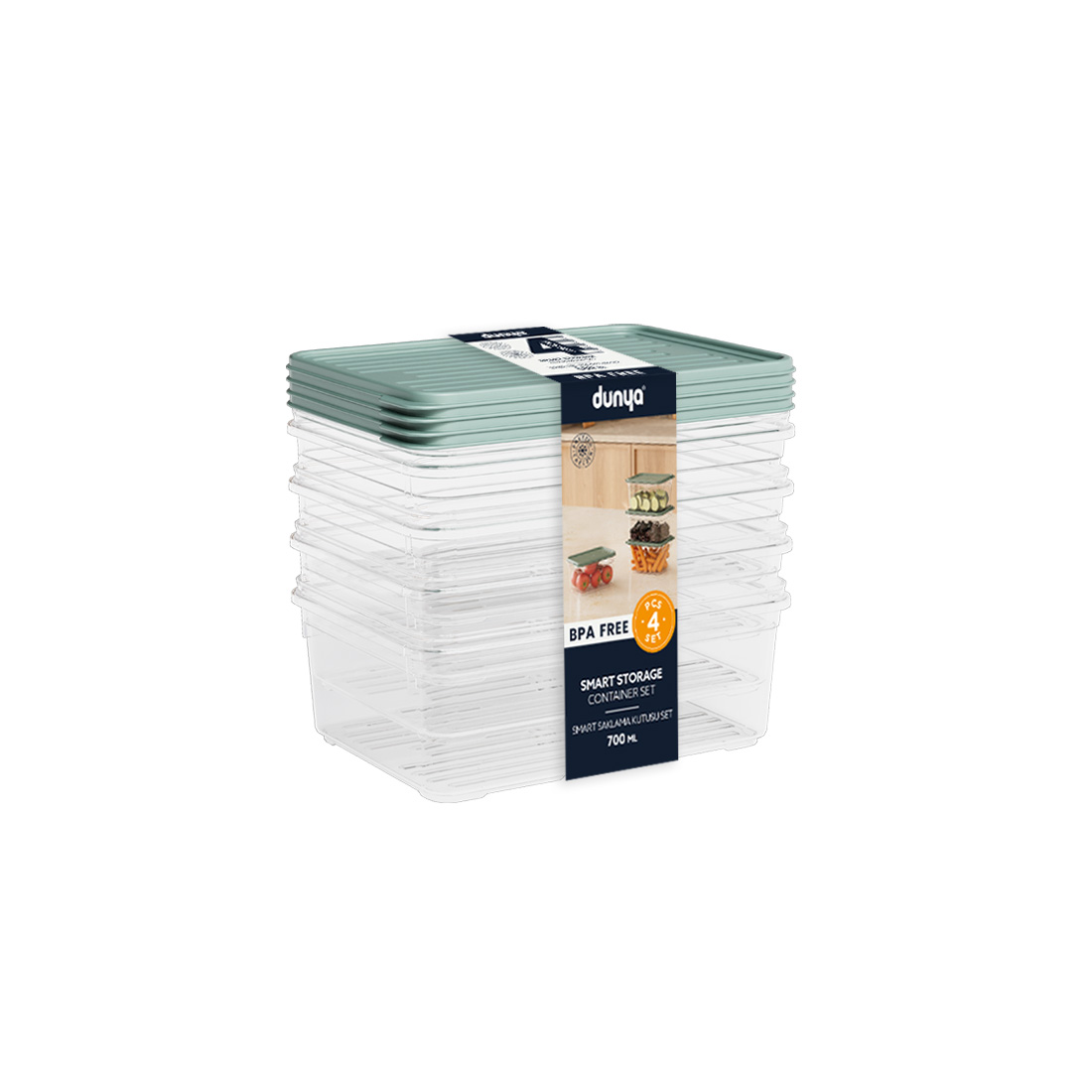 4 Pcs Smart Container Set (4 x 700ml)