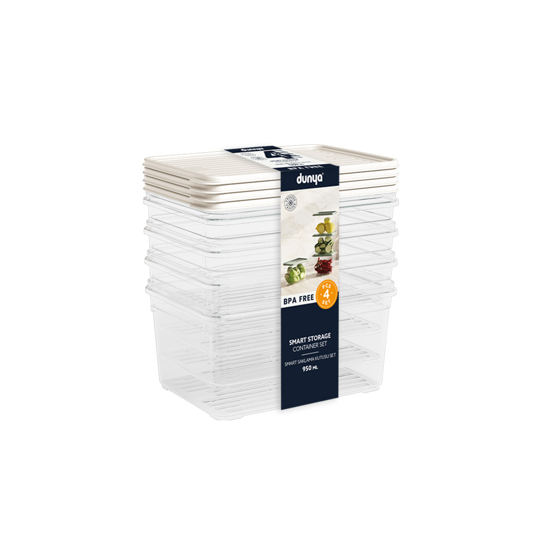 4 Pcs Smart Storage Container Set (4 x 950ml)