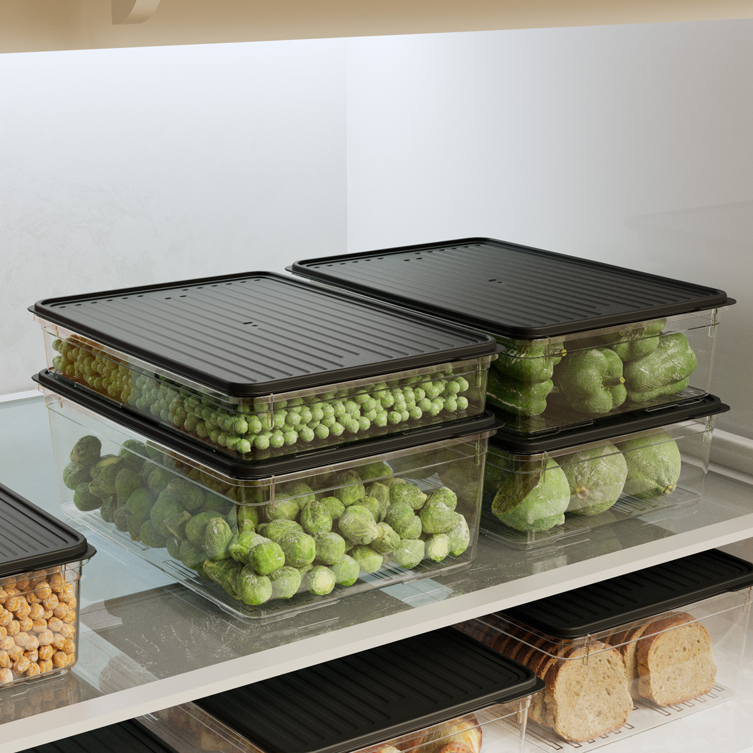 4 Parça Smart Modüler Set ( 2200 ml, 2x3250 ml, 4300 ml )