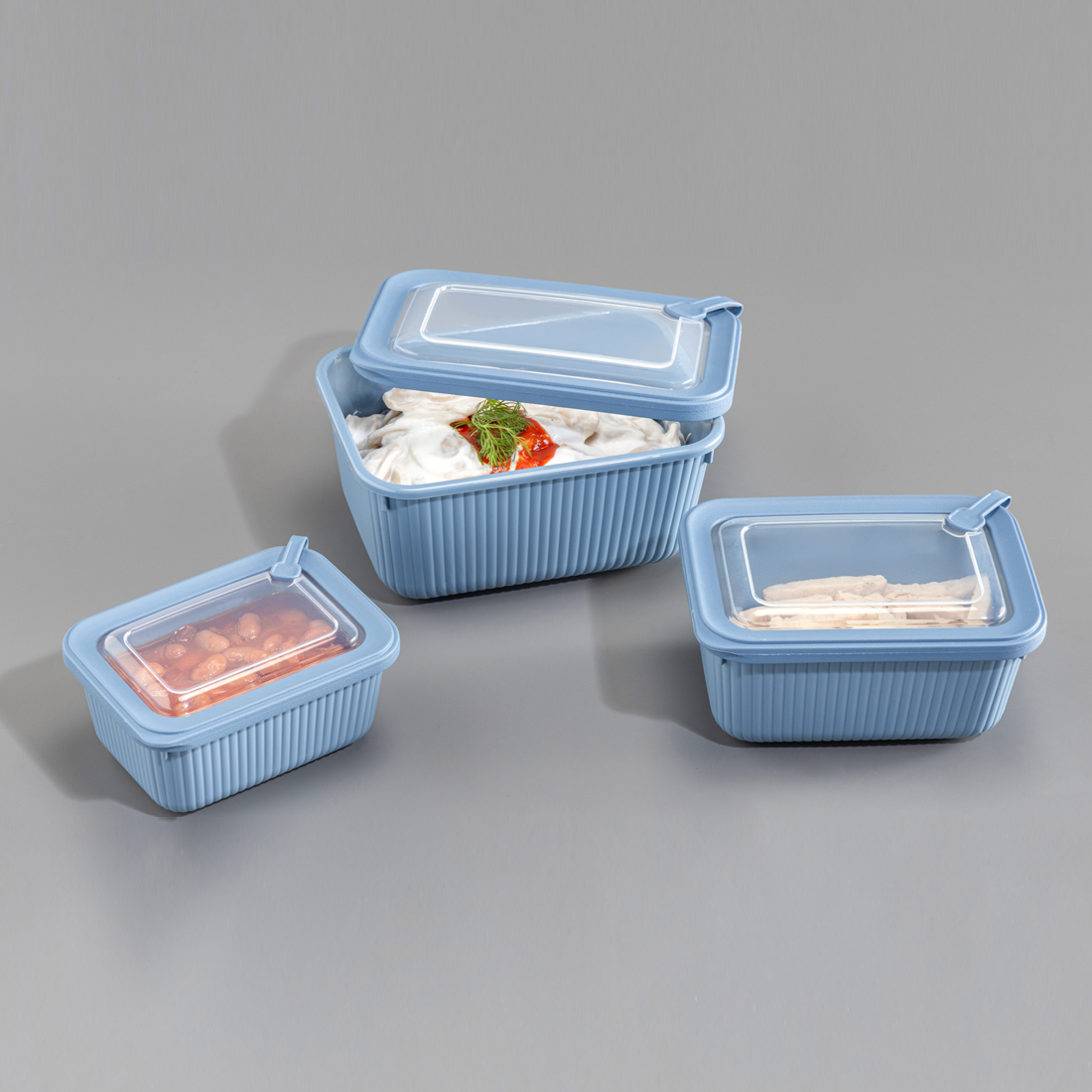 3 Pcs MicroLine Rectangular Set ( 600-1100-1800 ml )