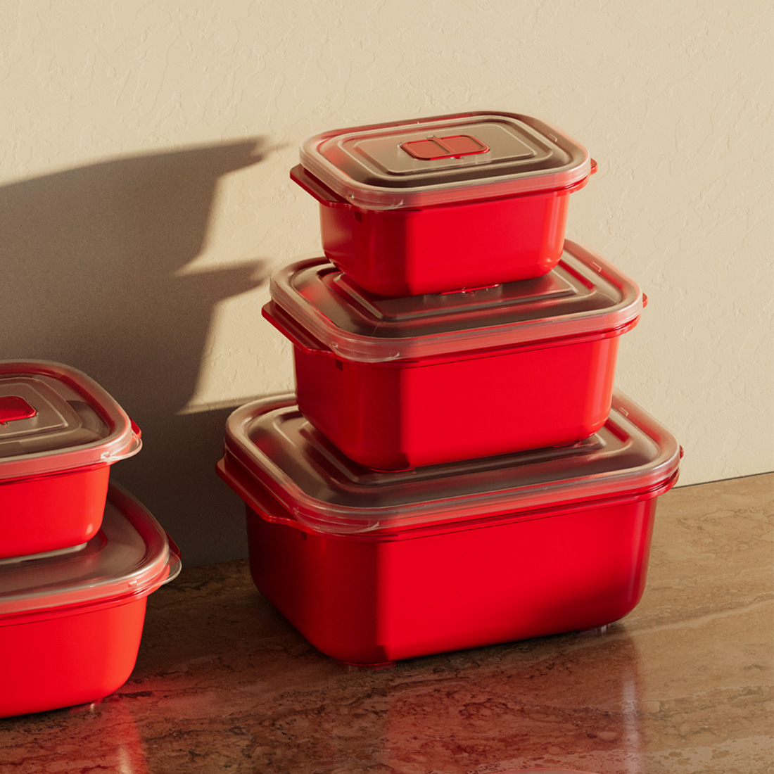 3 Pcs Heat'n Go Rectangular Set ( 500 x 1000 x 2000 ml)