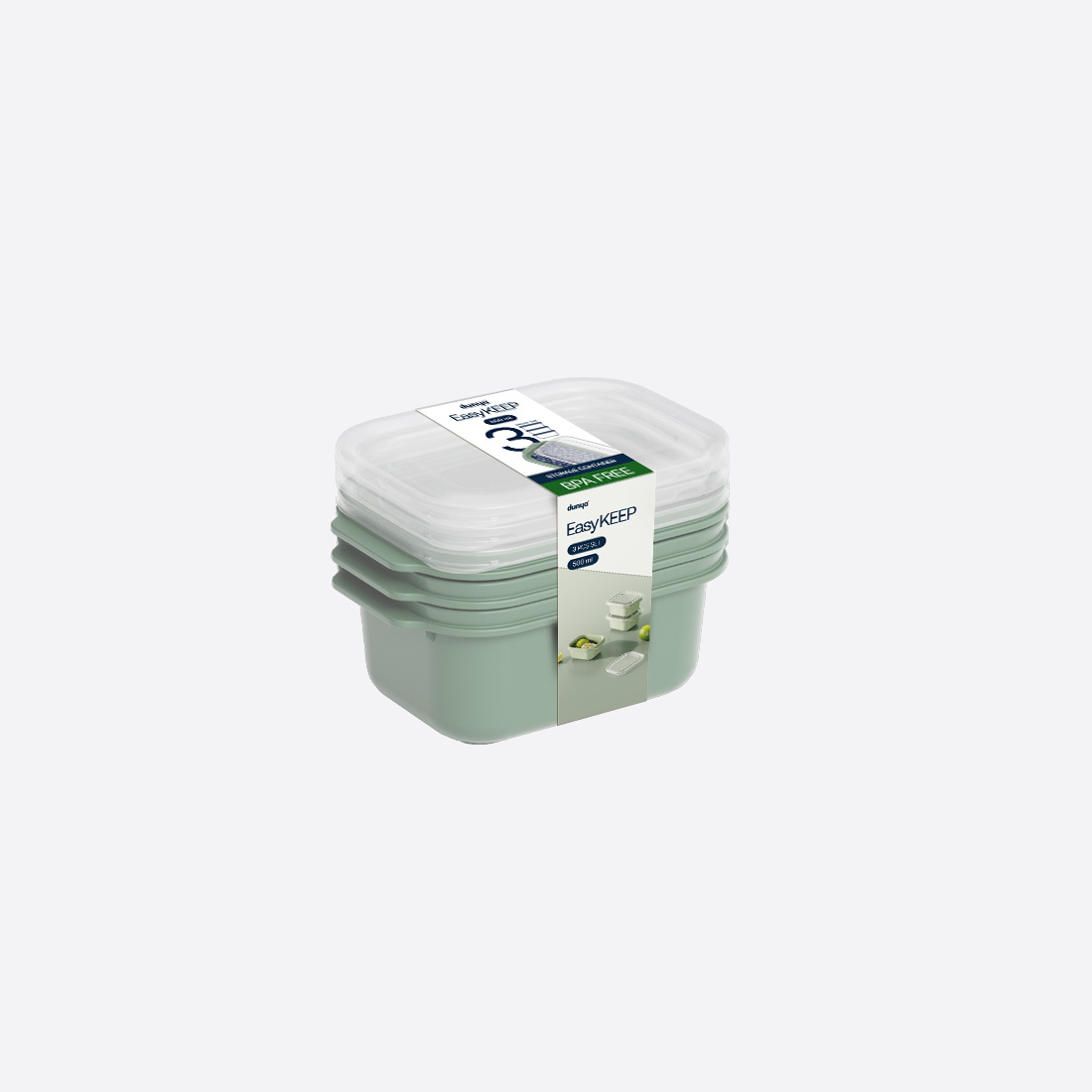 3 Pcs Easy Keep Rectangular Set (3 x 500 ml)