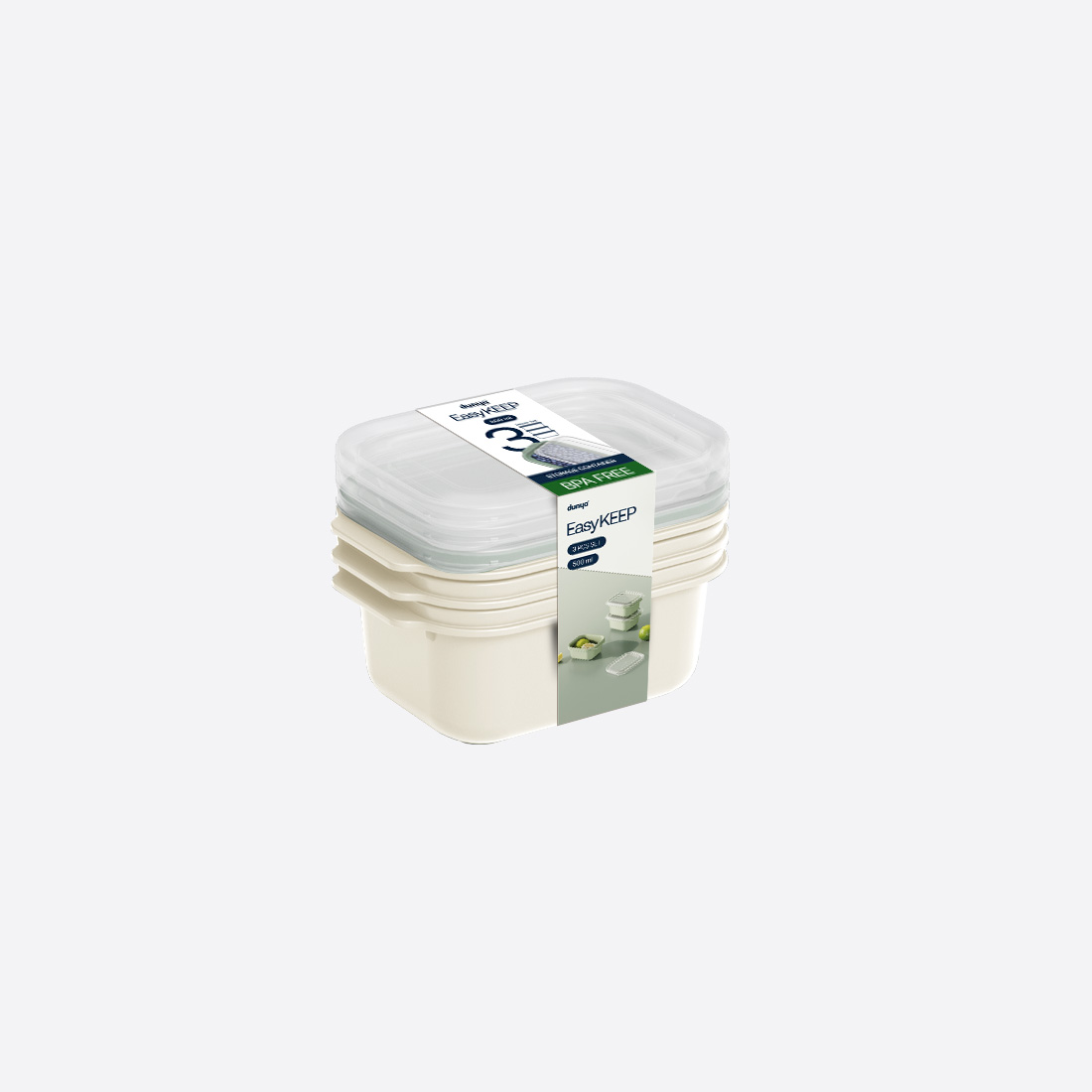 3 Pcs Easy Keep Rectangular Set (3 x 500 ml)