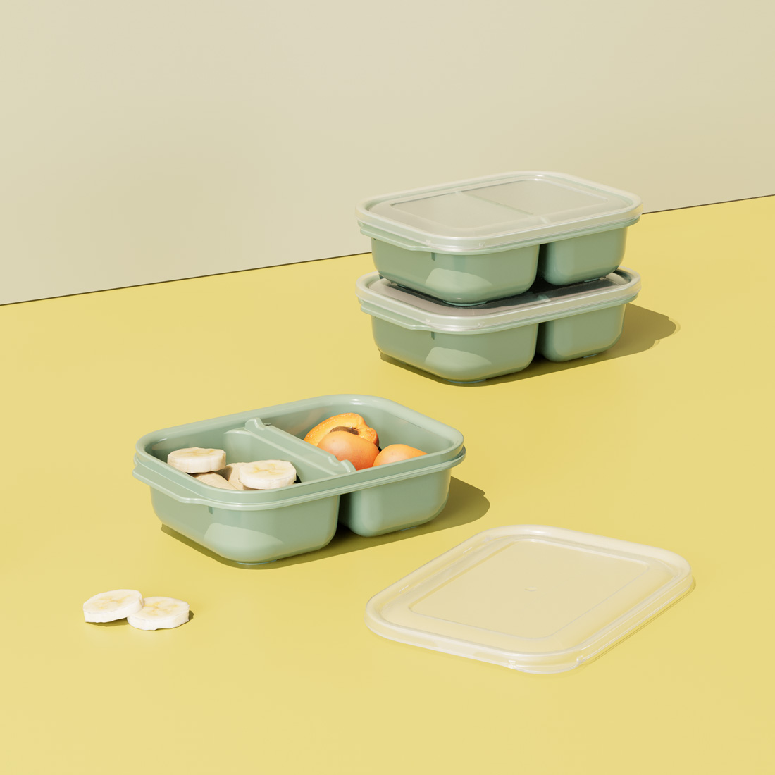 3 Pcs Easy Keep Rectangular Set (3 x 1200 ml)