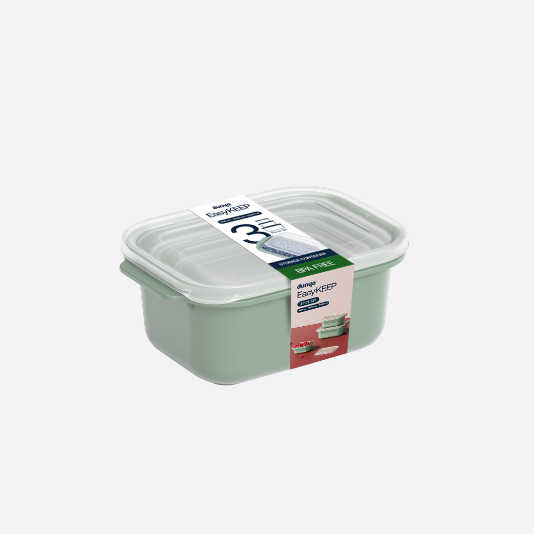 3 Parça Easy Keep Dikdörtgen Set ( 500 x 1000 x 2000 ml )