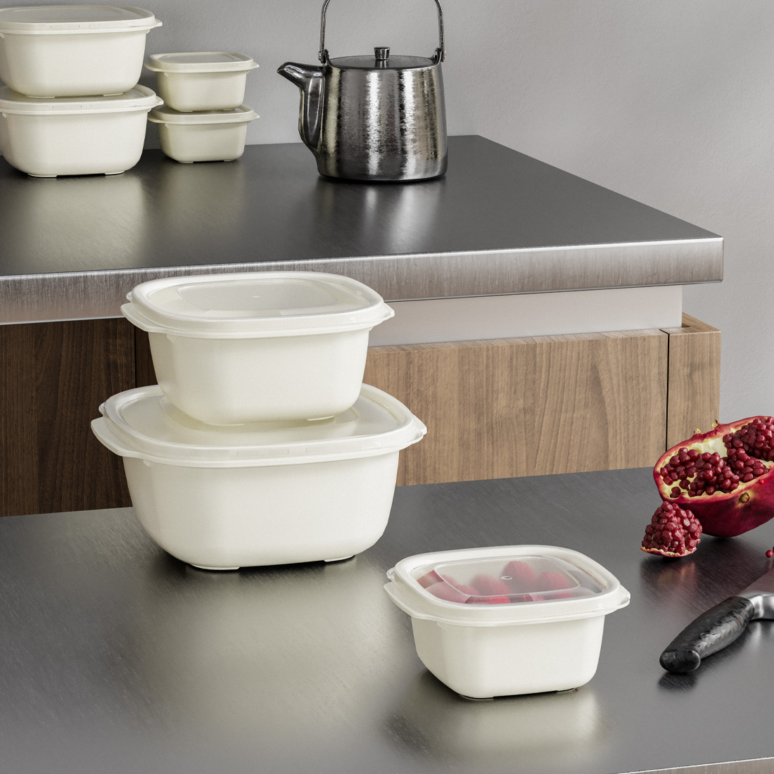 3 Parça Easy Keep Kare Set (550 x 1100 x 2200 ml)