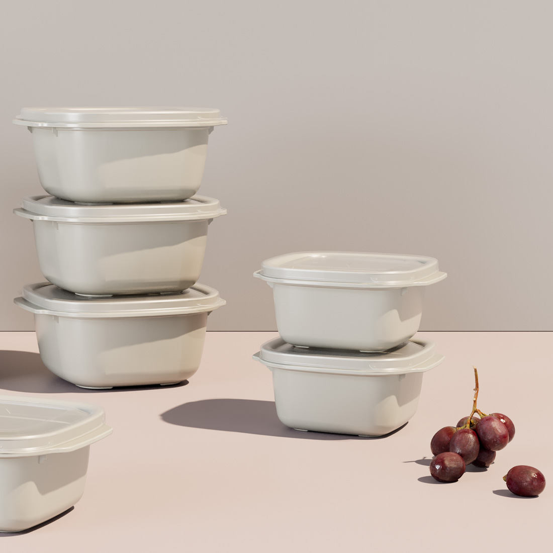 3 Parça Easy Keep Kare Set (550 x 1100 x 2200 ml)