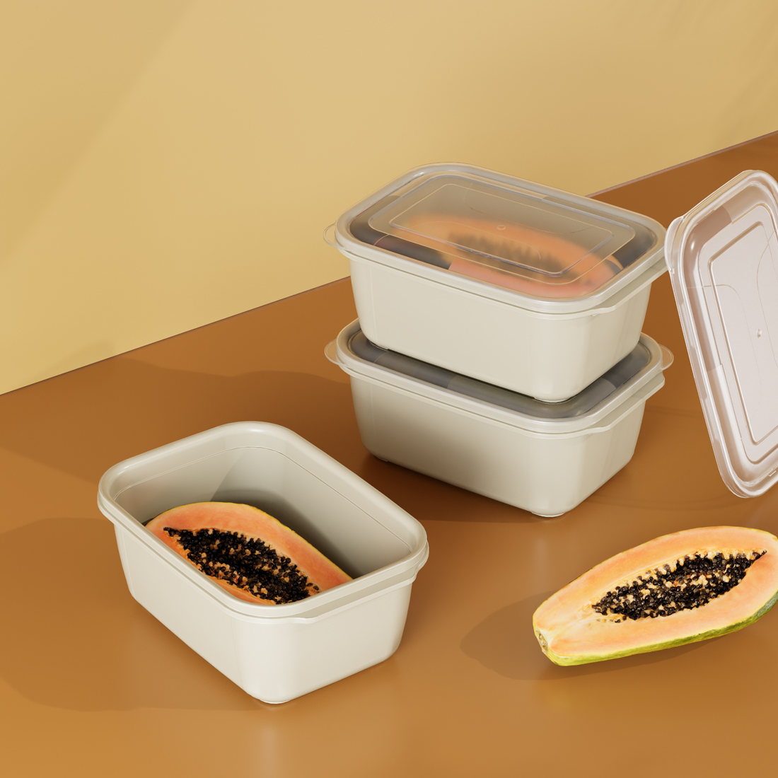 3 Pcs Easy Keep Rectangular Set ( 1000 x 2000 x 3500 ml)