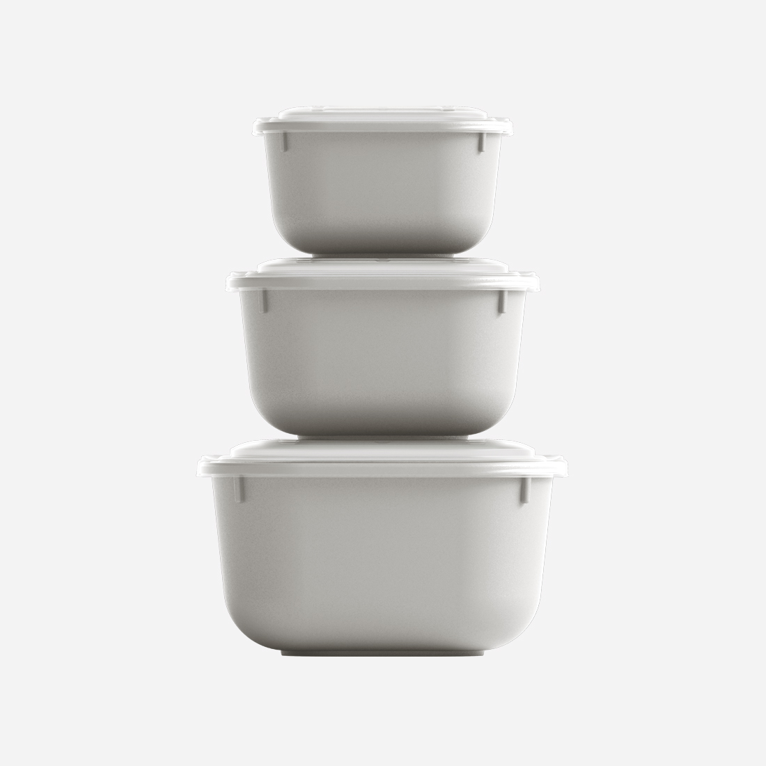 3 Parça Snap Lid Kare Set (600-1100-1800 ml)