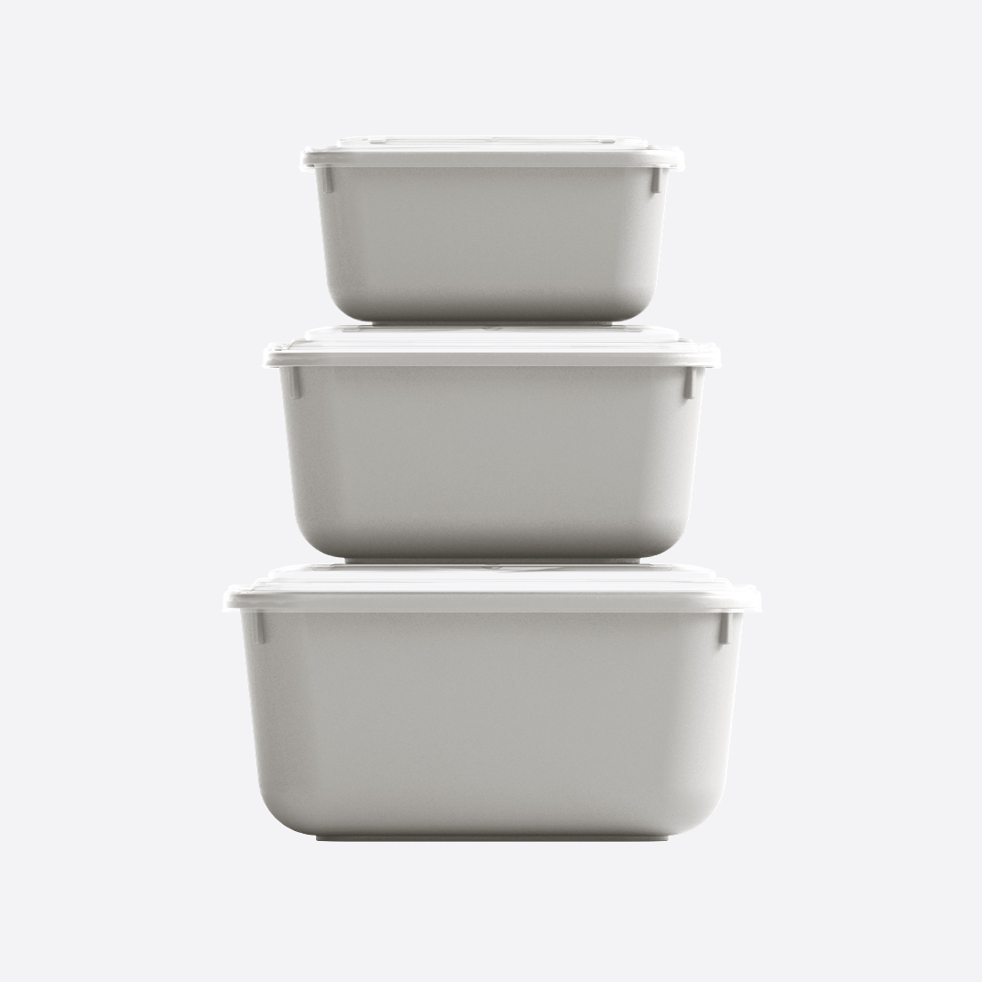 3 Parça Snap Lid Dikdörtgen Set (600-1100-1800 ml)