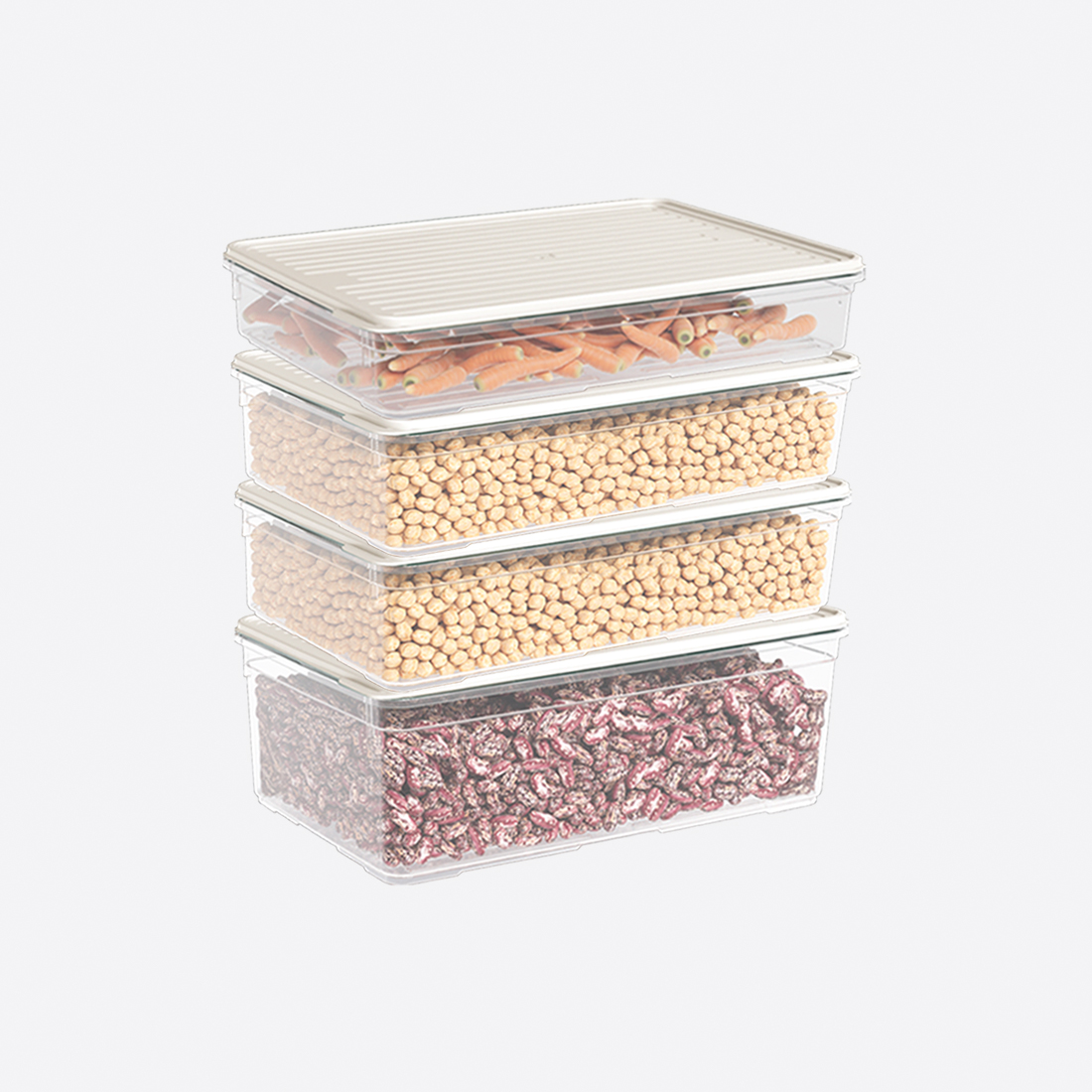 4 Parça Smart Modüler Set ( 2200 ml, 2x3250 ml, 4300 ml )