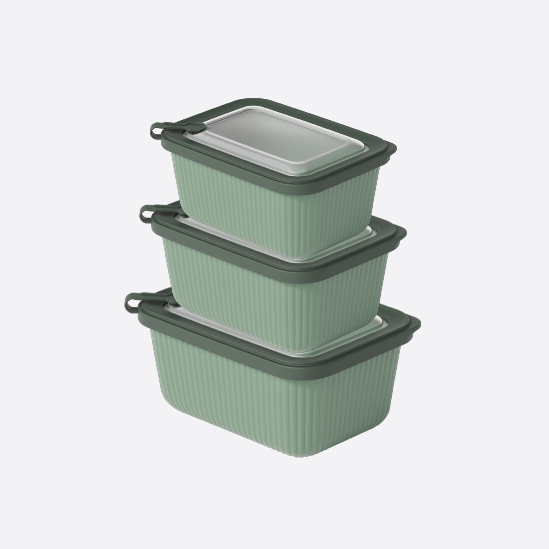 3 Pcs MicroLine Rectangular Set ( 600-1100-1800 ml )