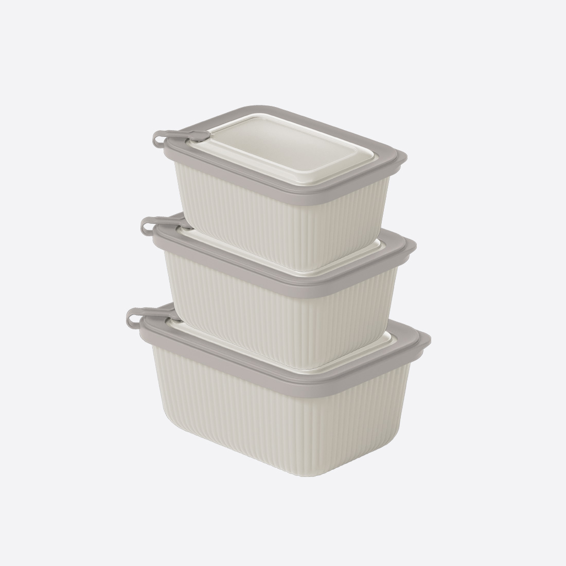 3 Pcs MicroLine Rectangular Set ( 600-1100-1800 ml )