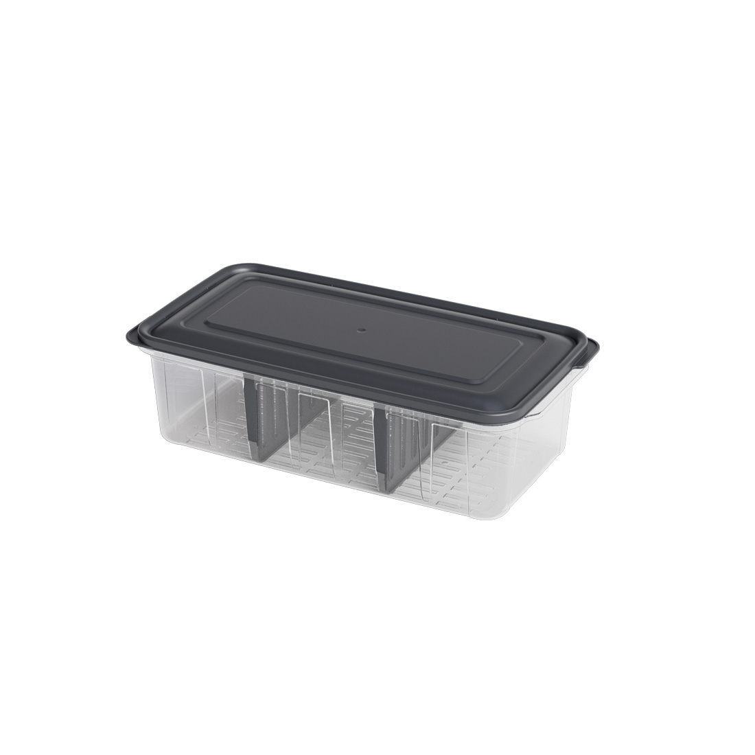 Refrigerator Organizer with 3 Compartment Lid
