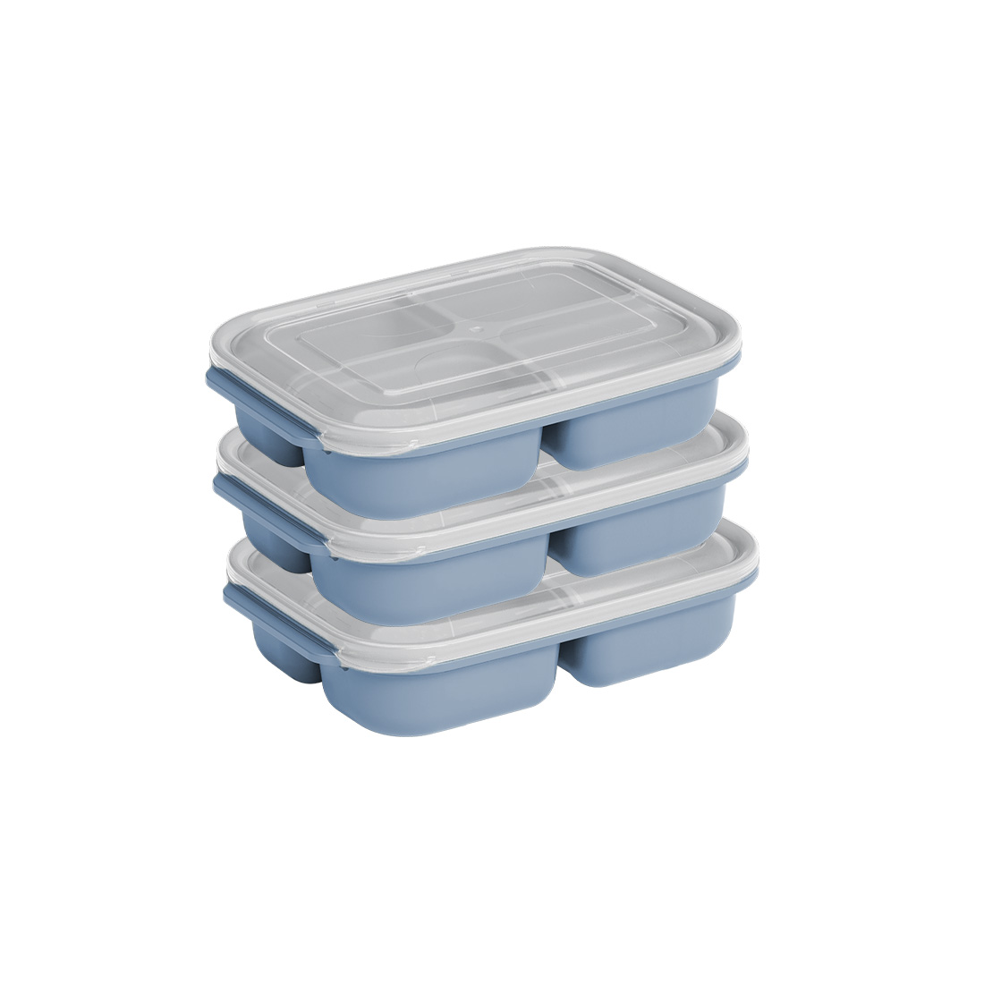 3 pcs 1750 ml 4 Division Rectangular Easy Keep Set