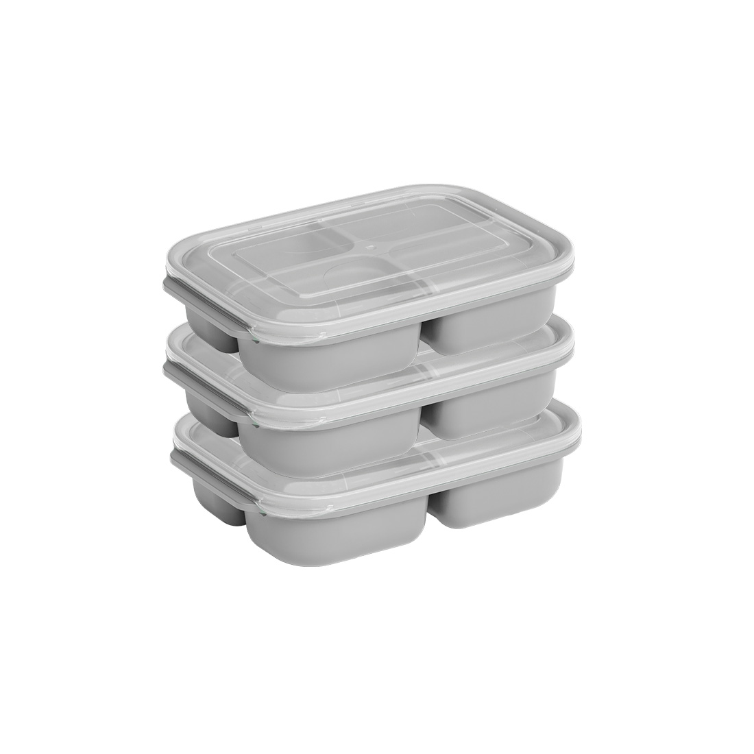 3 lü 1750 ml 4 Bölme Dikdörtgen Easy Keep Set